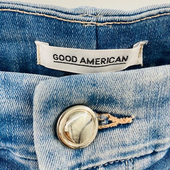 Good American Good Waist High Rise Crop Jeans Distressed Size 14 - Picture 3 of 6